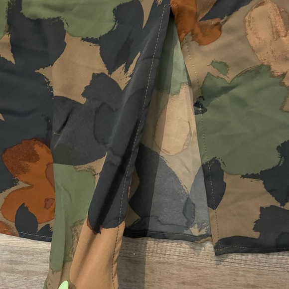 Time and Tru Green Orange Midi Slip Skirt - Picture 2 of 4